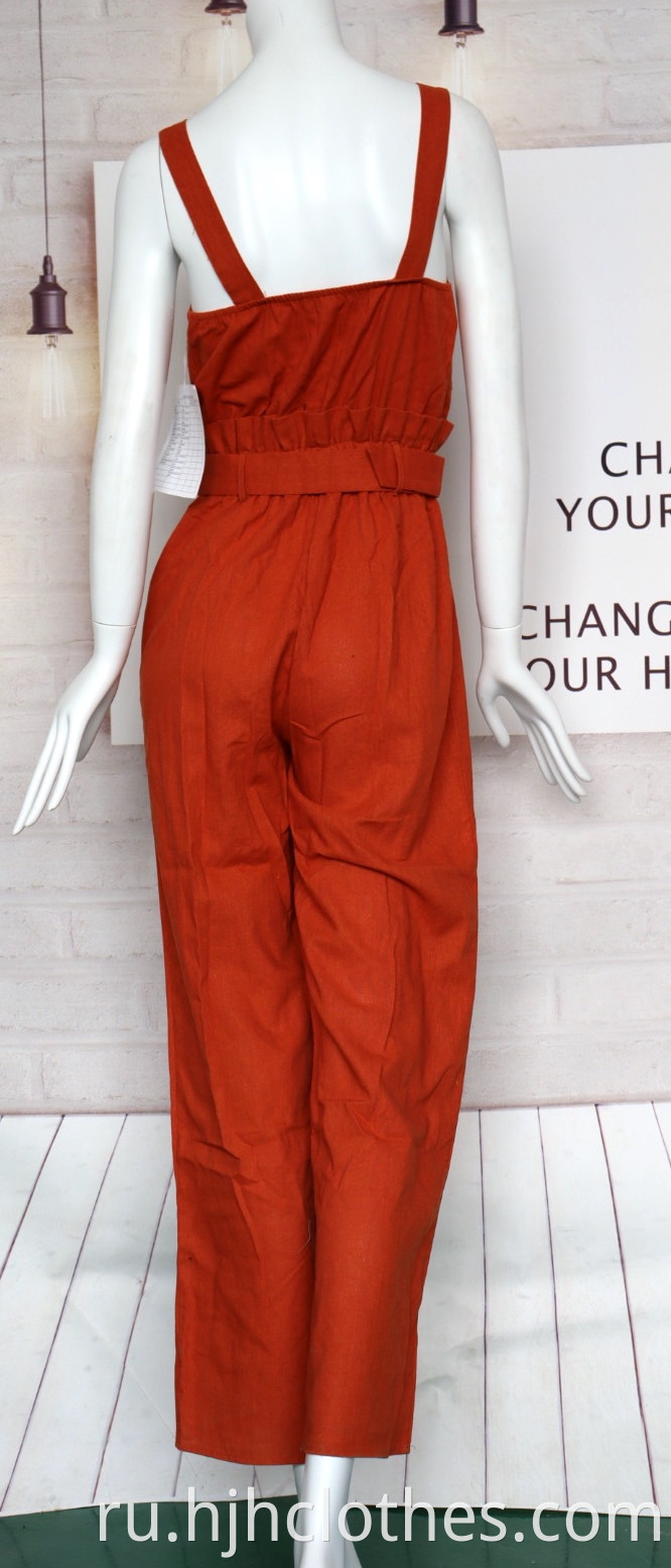 Woven Linen Jumpsuit For Ladies